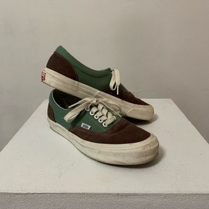 olive green low top vans